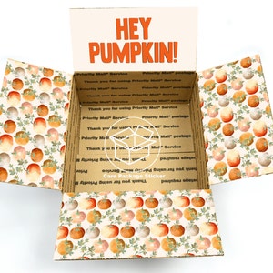 Fall care package / college care package for her / hey pumpkin / autumn gift box / shipping box decoration / care package flap sticker