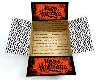 Halloween care package flaps / college care package / deployment survival kit / long distance boyfriend gift box / shipping box stickers