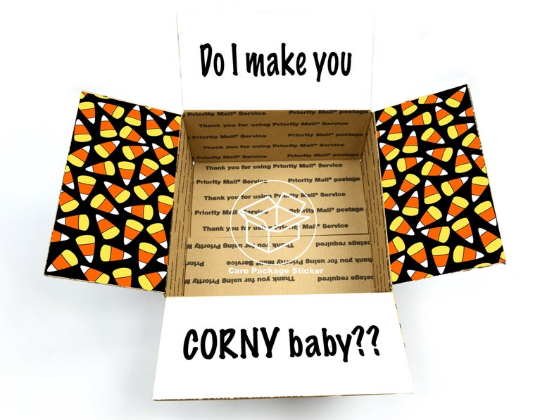 Funny halloween gift box for deployment. Fall care package for him