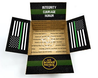 Border patrol gift box sticker kit / customs officer care package survival kit / protection appreciation gift for him / delivery box flap