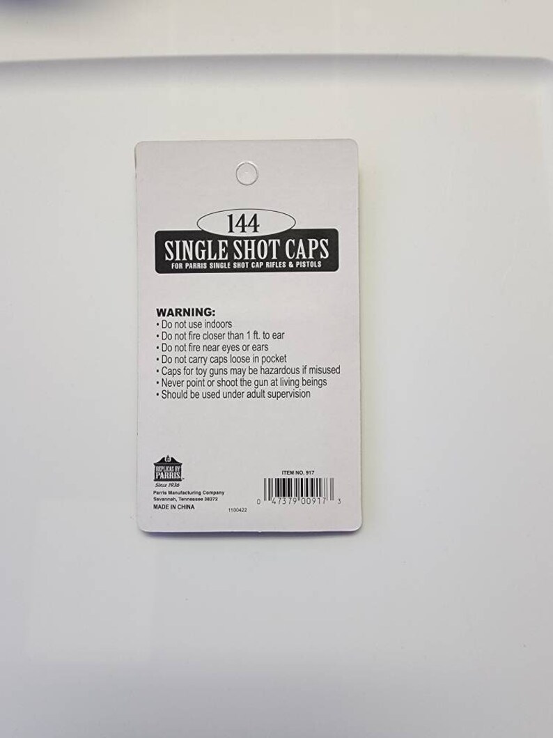 Single Shot Caps for Cap Gun Toys 144 Shots Pack Parris Toys Etsy