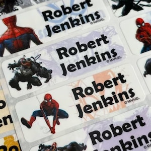 Waterproof Name Stickers Baby Label Kids Name Labels, Personalize Kids Sticker, Address Return Label, Waterproof  Spider-Man labels