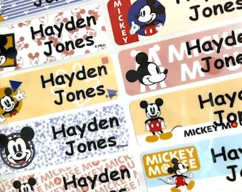 Waterproof Name Stickers Baby Label Kids Name Labels, Personalize Kids Sticker, Address Return Label, Waterproof  Mickey labels