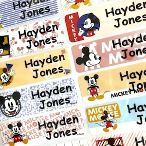 Waterproof Name Stickers Baby Label Kids Name Labels, Personalize Kids Sticker, Address Return Label, Waterproof  Mickey labels