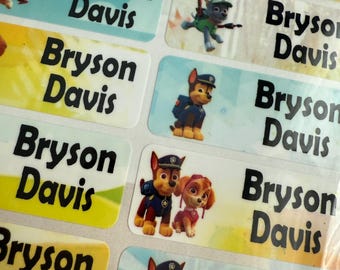 Name Label School Label Waterproof Daycare Label Kid Sticker Label Gift Sticker Personalized Waterproof name stickers label paw police dog