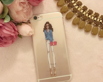 iPhone 6/6s  clear soft silicone case Fashion Girl