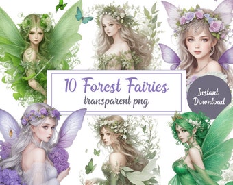 Enchanting Digital Forest Fairies Illustrations - Whimsical Magic in Every Pixel