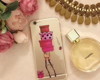 iPhone 6/6s clear soft silicone case Fashion Shopaholic Girl