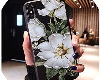 iPhone X or 11 3D Emboss Camelia Flower Phone Case