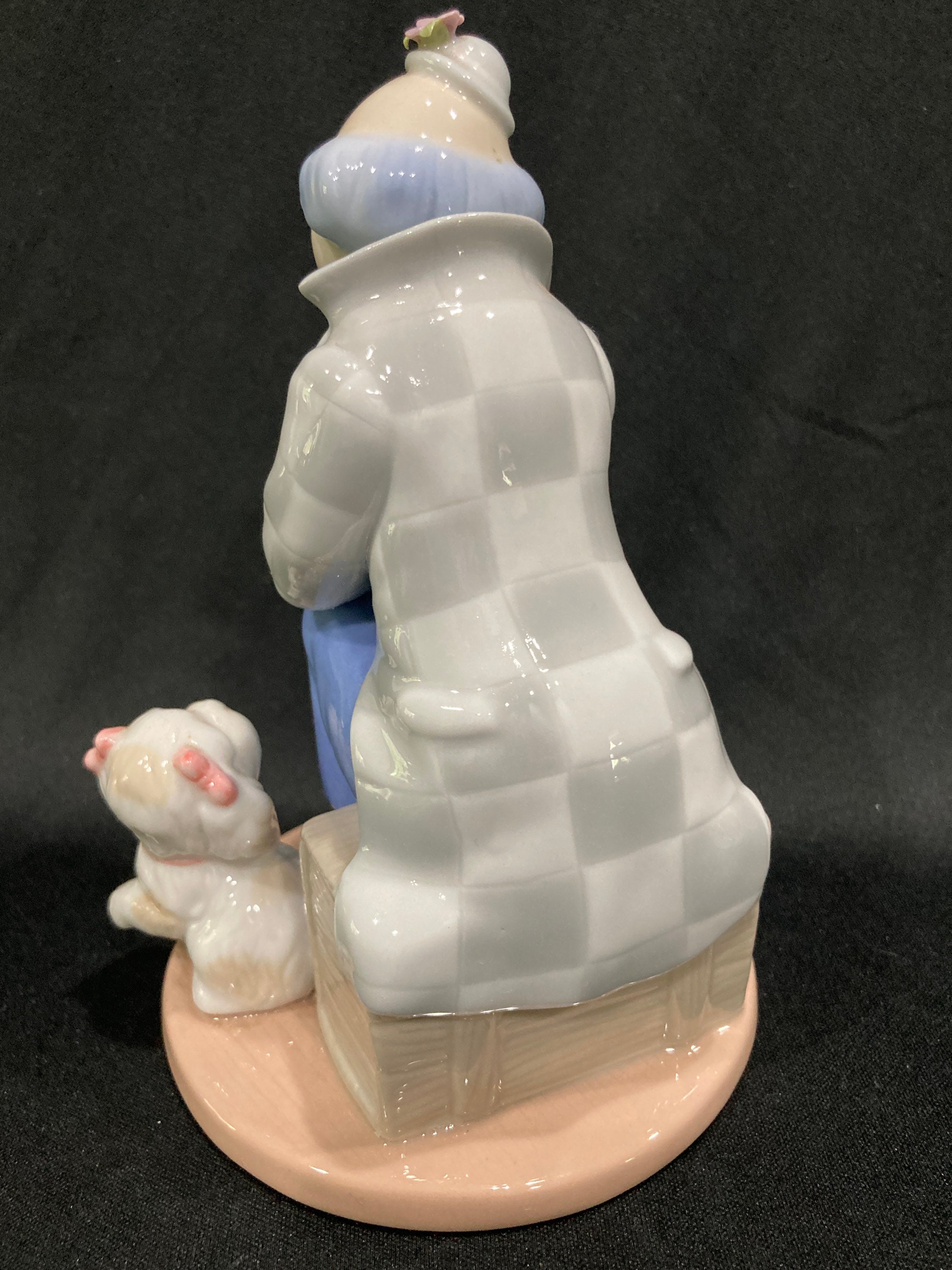 Paul Sebastian Figurine Clown Holding a Flowery with a Puppy Etsy