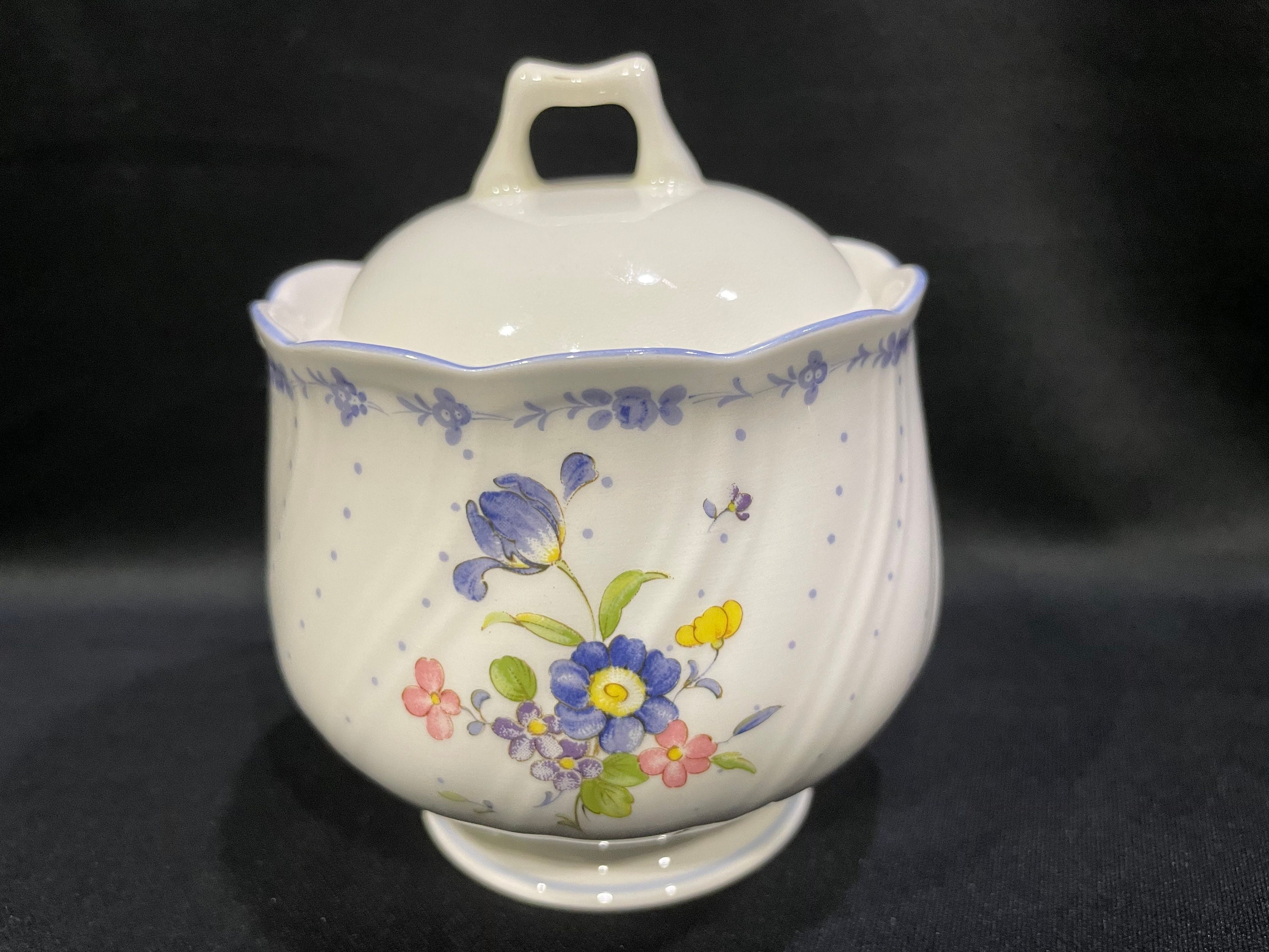 Nikko Blue Peony Design Sugar Bowl Floral Sugar Bowl Etsy
