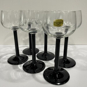 Luminarc Black Stemmed Wine Glasses - Set of6