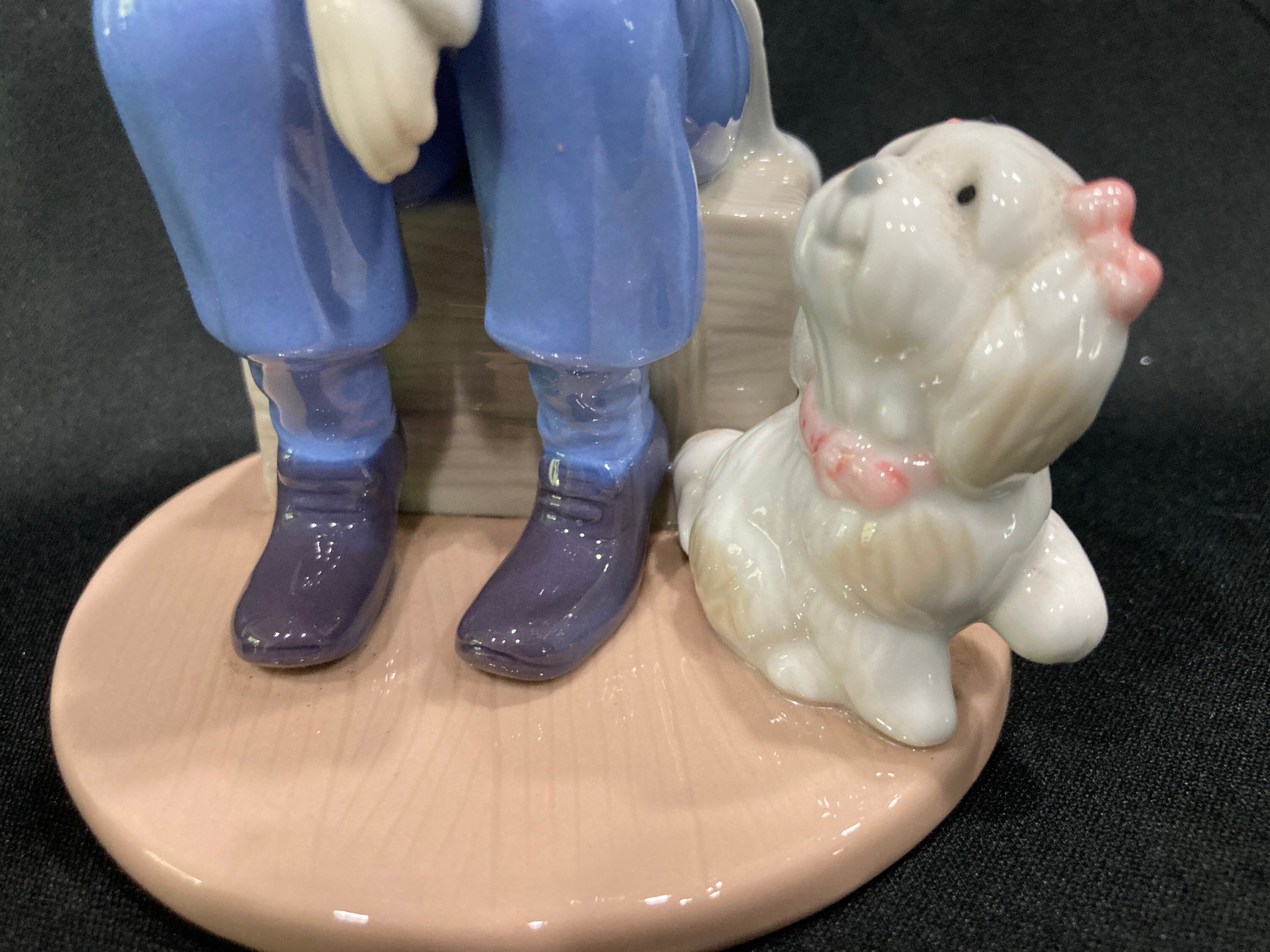 Paul Sebastian Figurine Clown Holding a Flowery with a Puppy Etsy