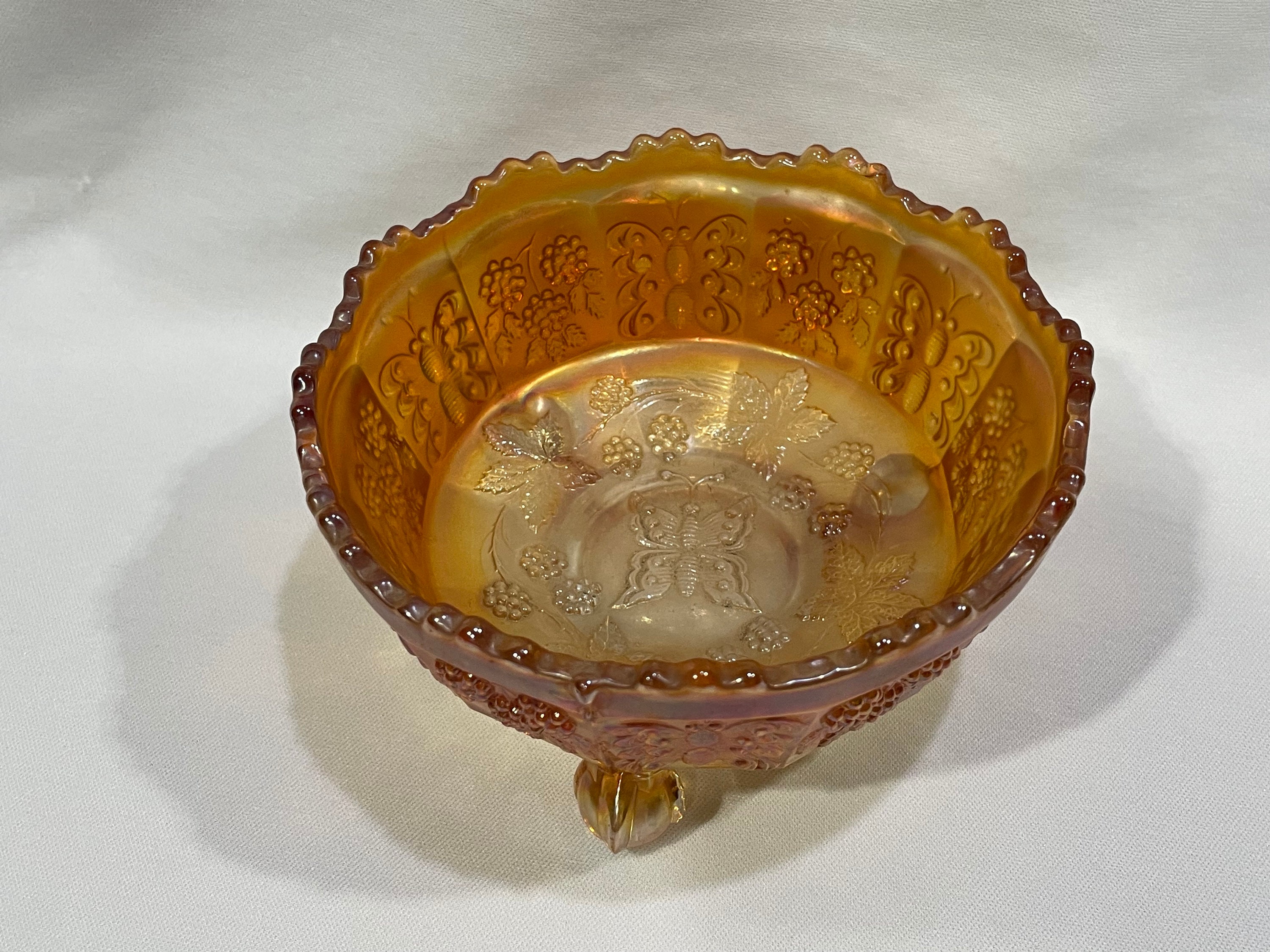 Orange Carnival Glass Butterfly - Etsy