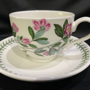 The Botanic Garden Portmeirion Cup and Saucer. Cup and Saucer with Flowers and Butterflies