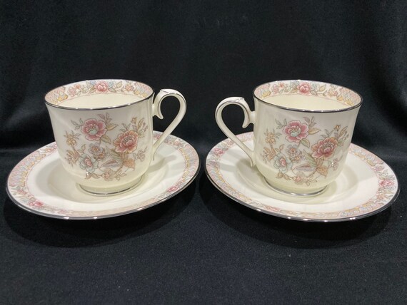 Noritake Bone China, 9720, Imperial Garden, Cups and Saucers Set 