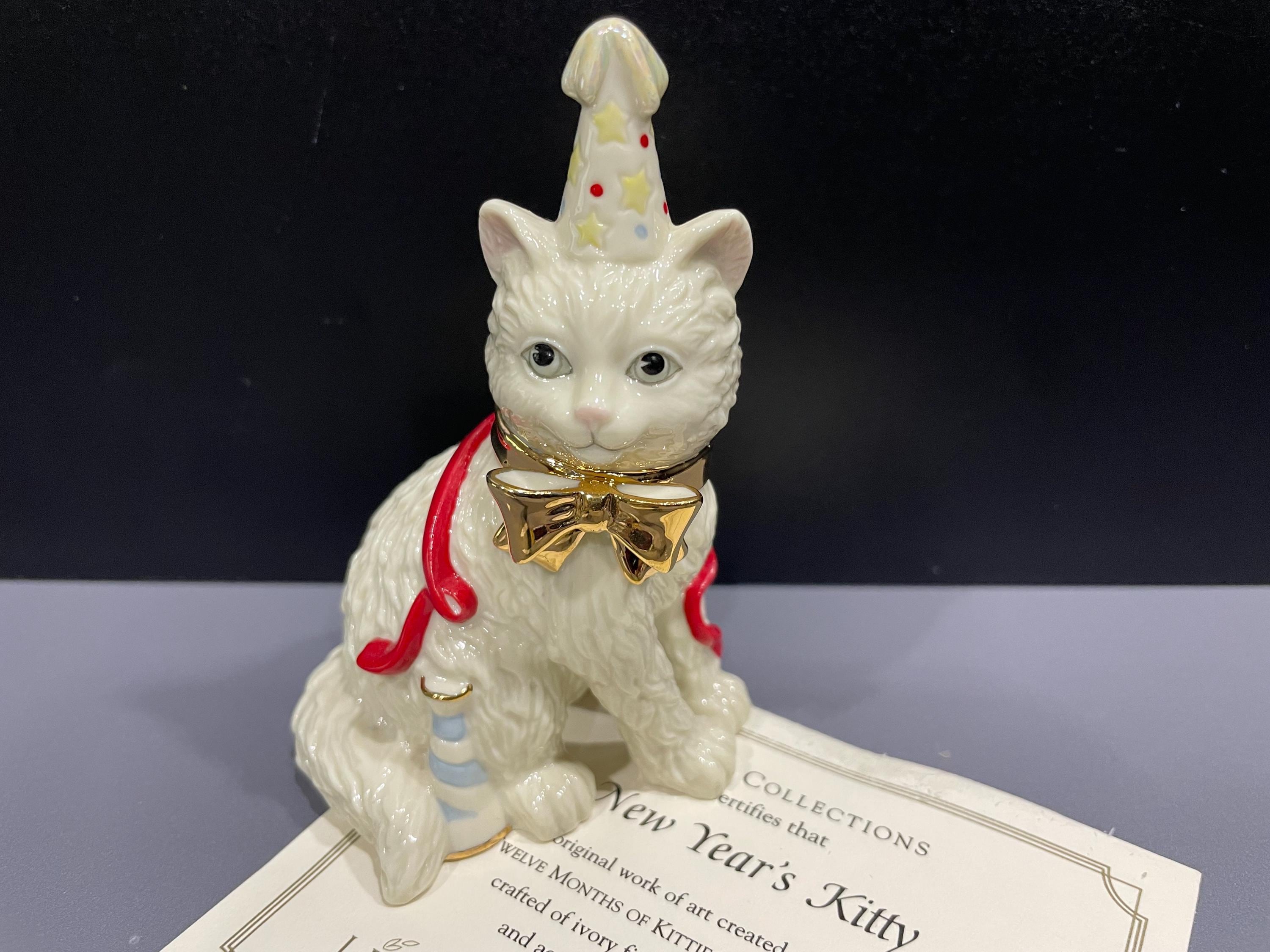 Lenox Twelve Months of Kitties, New Years Cat Figurine - Etsy