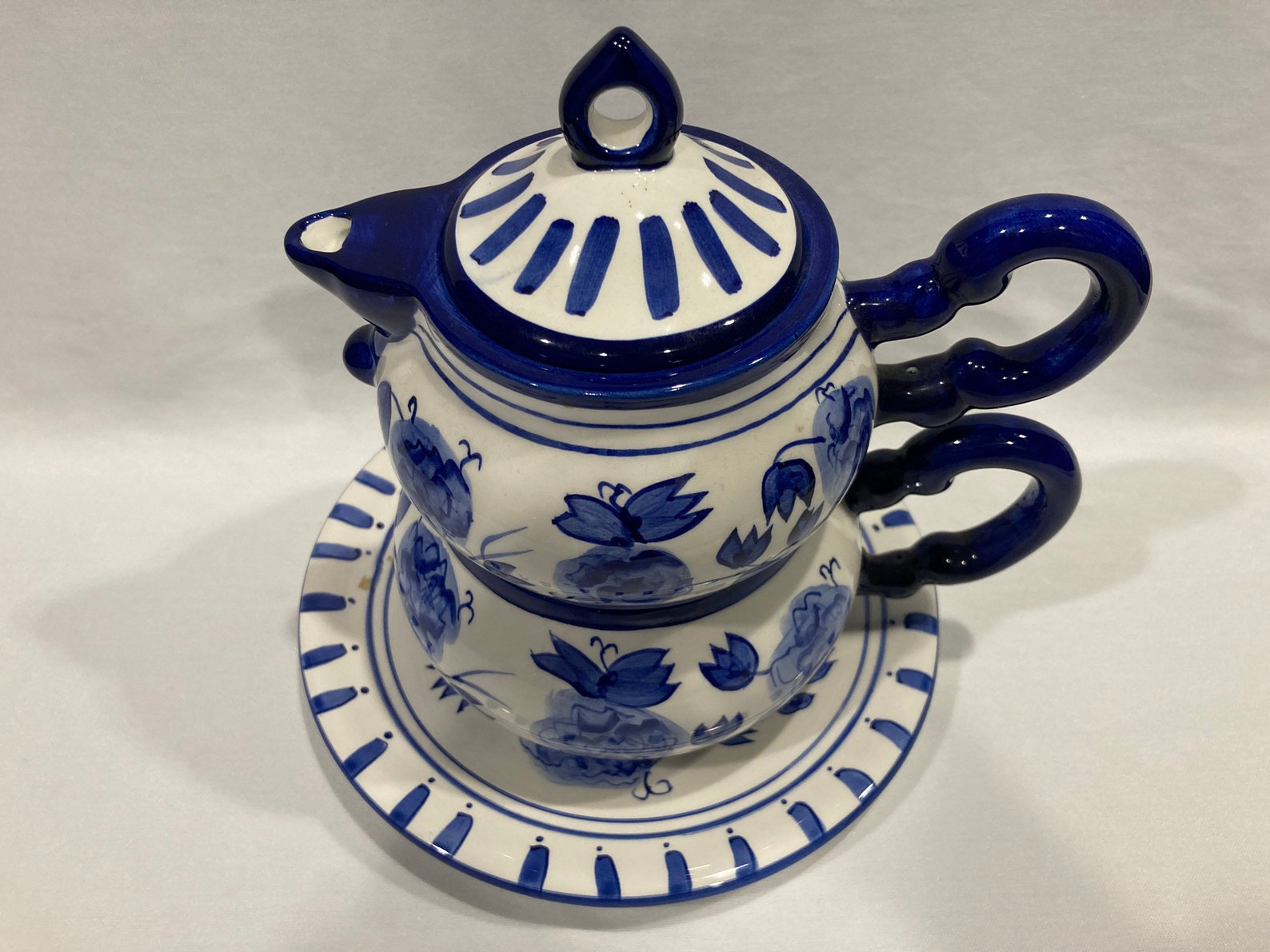 Blue Rhapsody Individual Teapot Nesting Cup and Underplate Etsy