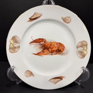 JWK Josef Kuba Porzellan Dinner Plate with Lobster, Shellfish and Shells