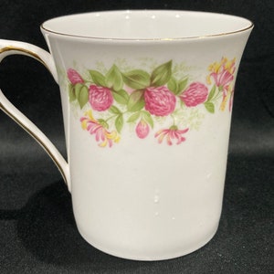 Rosina Queens China, Bone China Mug, Prim Rose, 8 oz Coffee Cup