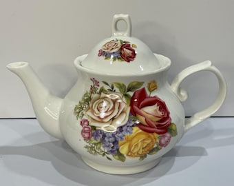 Arthur Wood Floral Teapot, Vintage Rose Tea Party Server