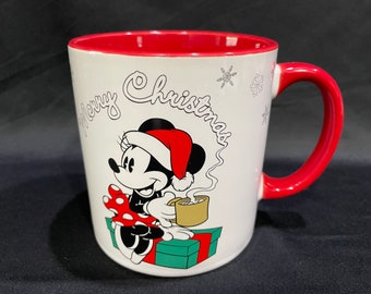 Vintage Minnie Mouse Merry Christmas Coffee Mug, Walt Disney Company, 20 oz