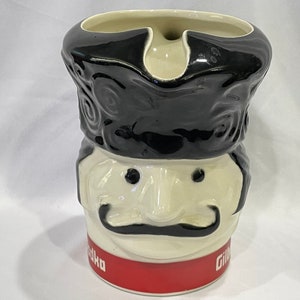 Gilbey&#39;s Vodka, Russian Soldier Head, Soldier with Mustache, Pub Jug, Bar Pitcher, Head Shaped Pitcher