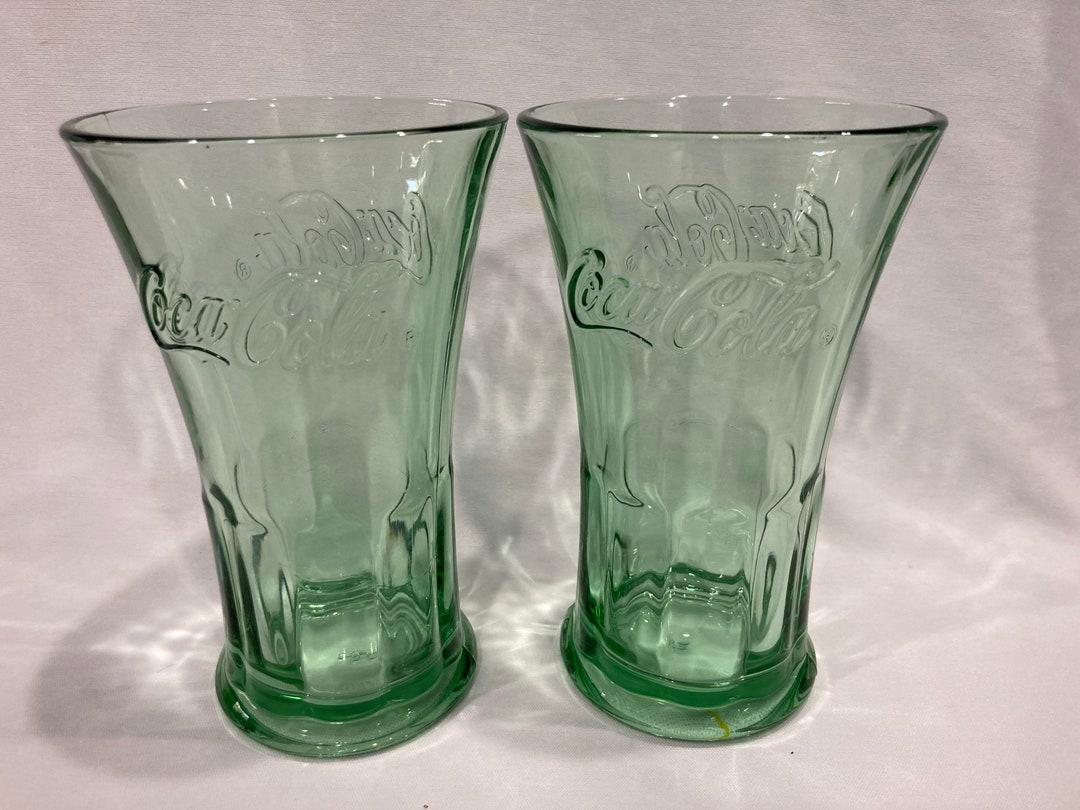 16 Oz Libbey Glassware Green Coca Cola Flared Glass
