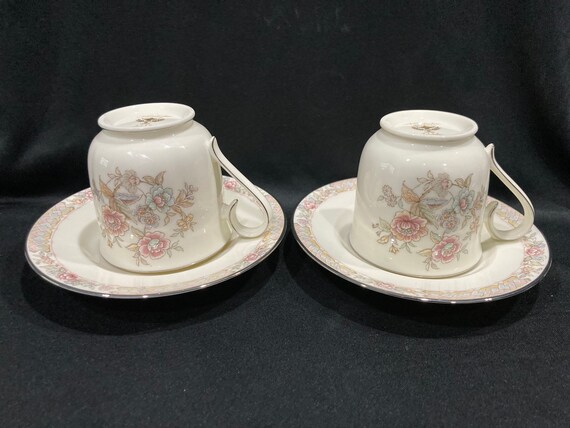 Noritake Bone China, 9720, Imperial Garden, Cups and Saucers - Set 
