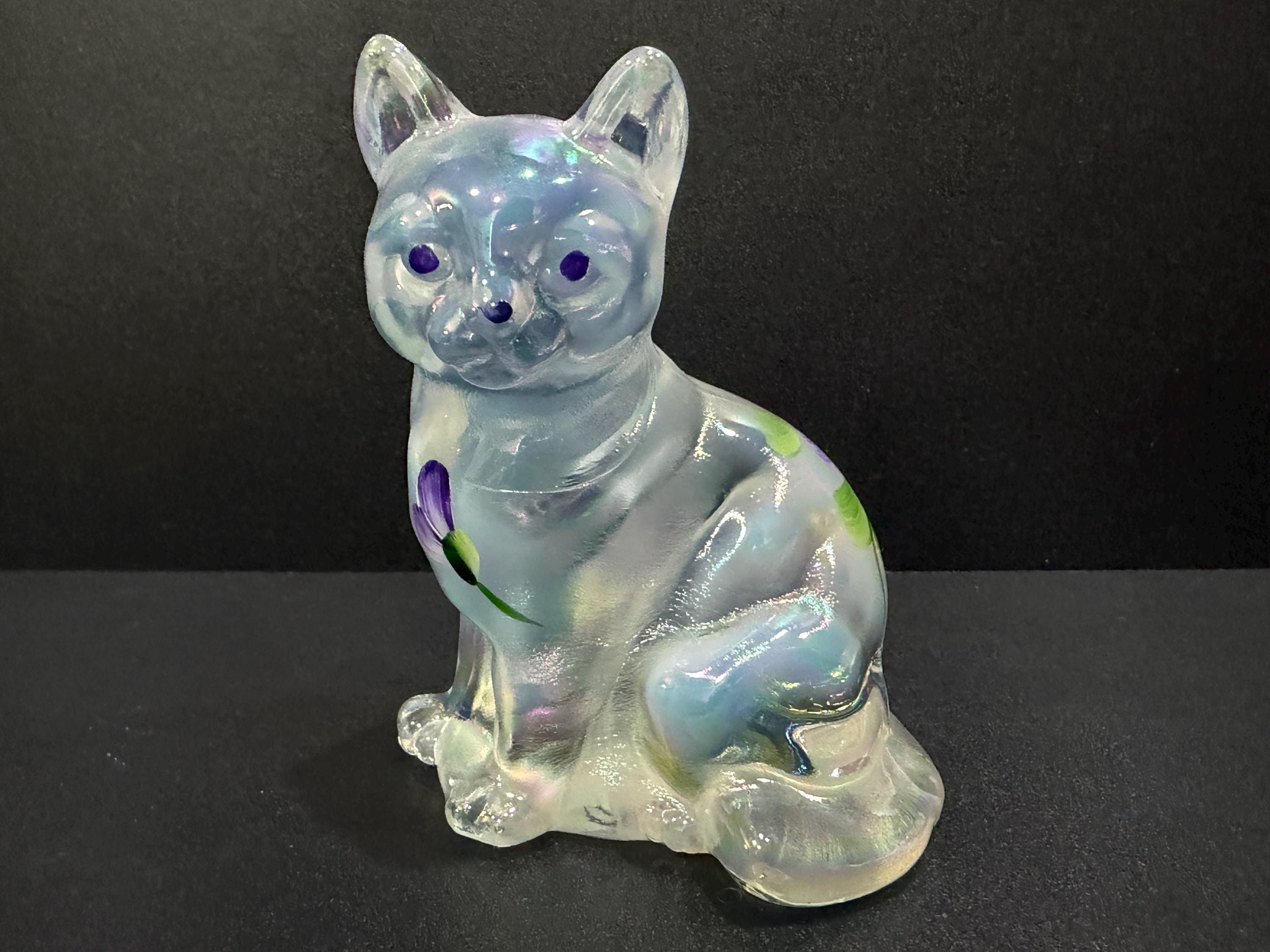 Fenton Glass Cat Purple - Etsy