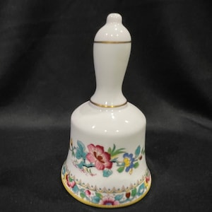 Coalport Bone China Bell,  Bone China Bell made in England, Ming Rose Floral Porcelain Bell
