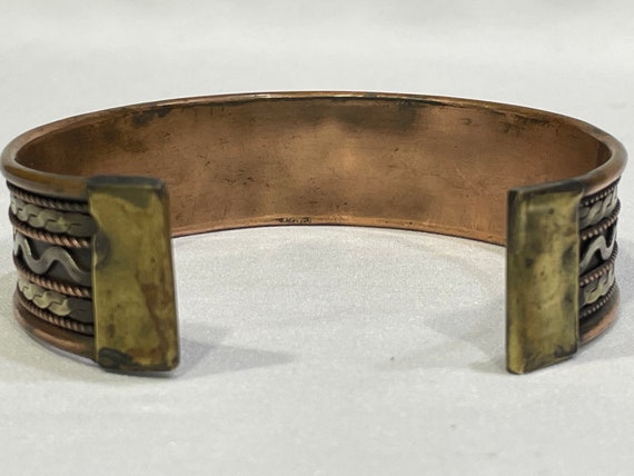 Copper and Brass Bracelet with Native American De… - image 10