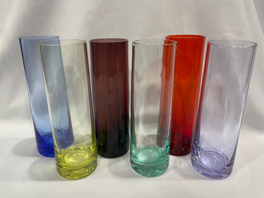 Set De 6 Verres Vénitiens En Verre Murano Multicolore - 5 Cl - Fabriqués à La Main En Italie