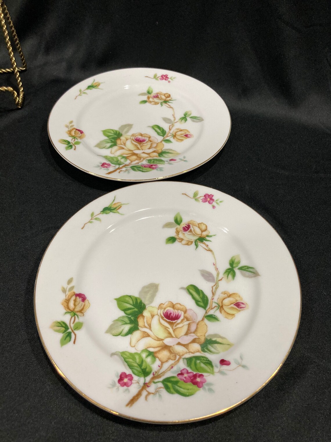 Vintage Lynmore Fine China Japan Golden Rose Bread and Etsy