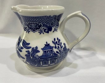 Churchill Blue Willow Creamer, Made in England, Blue and White China