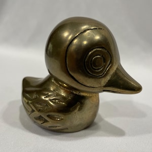 Brass Duck Figurine, Brass Bird, Brass Figurine, Brass Duckling