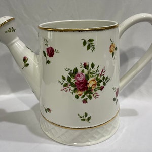 Royal Albert Old Country Rose, Bone China Made in England, Porcelain Watering Can, Floral Watering Can