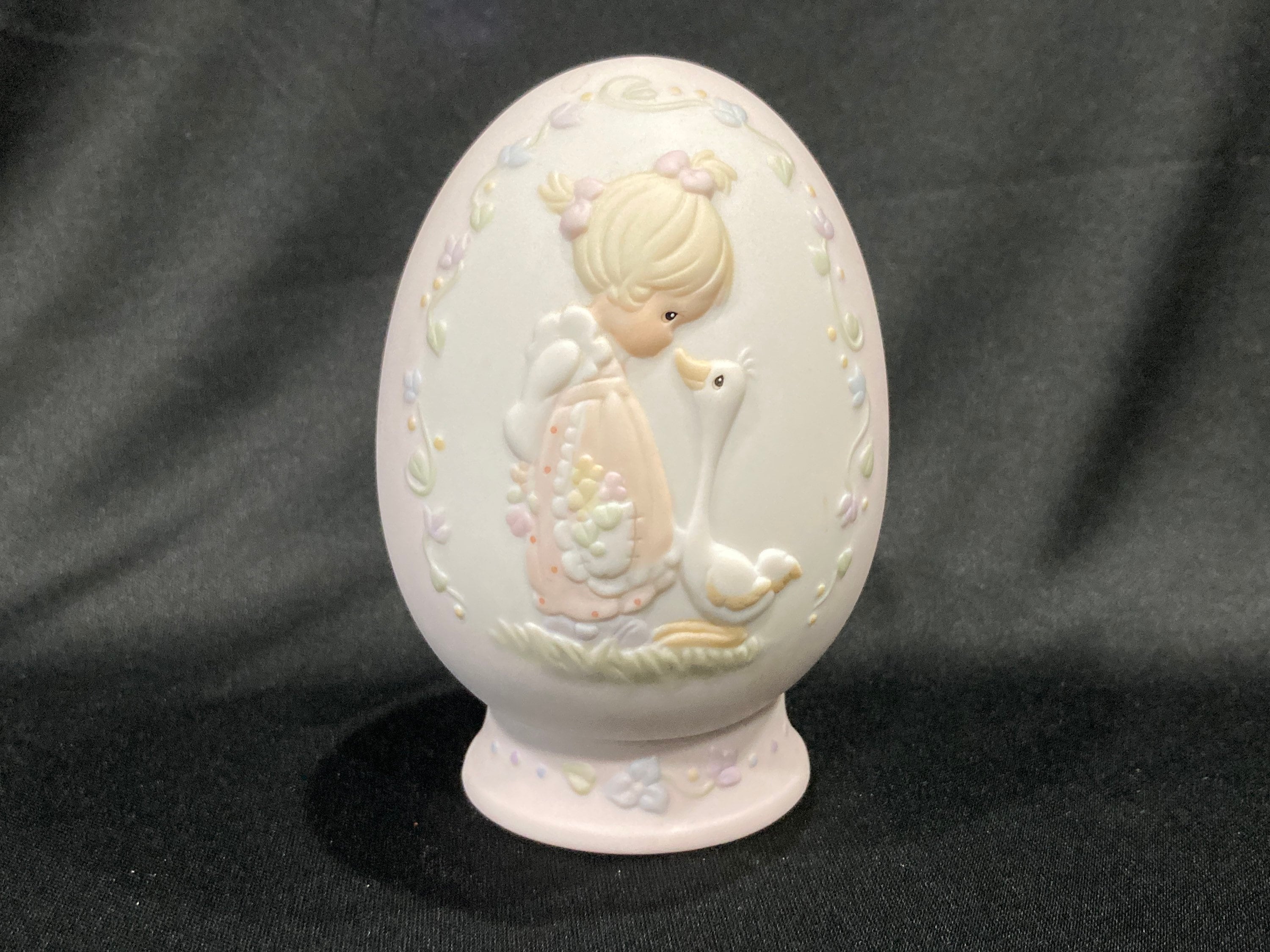 Precious Moments Easter Egg 1993 With Base Make a Joyful Etsy