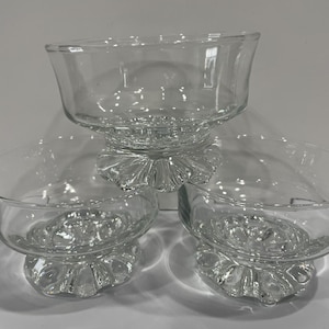 Elements Pedestal Dessert Bowls, Clear Glass Ice Cream Bowls - Set of 3