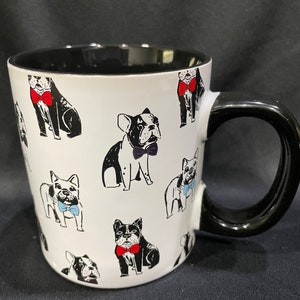 Gartner Studio,French Bull Dog wearing TieMug, Pet Coffee Mug, Dog Coffee Mug, Dog Lover GIft