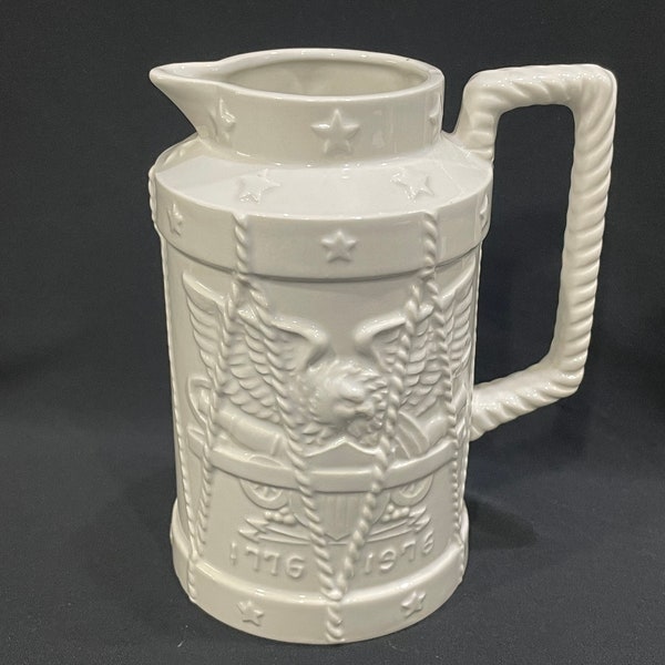 Price Import 1976 Bicentennial Pitcher, 36 Ounce White Jug