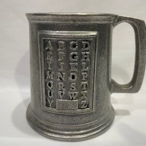 Wilton Armetale Child&#39;s Pewter ABC Alphabet Stein, Child&#39;s Alphabet Mug