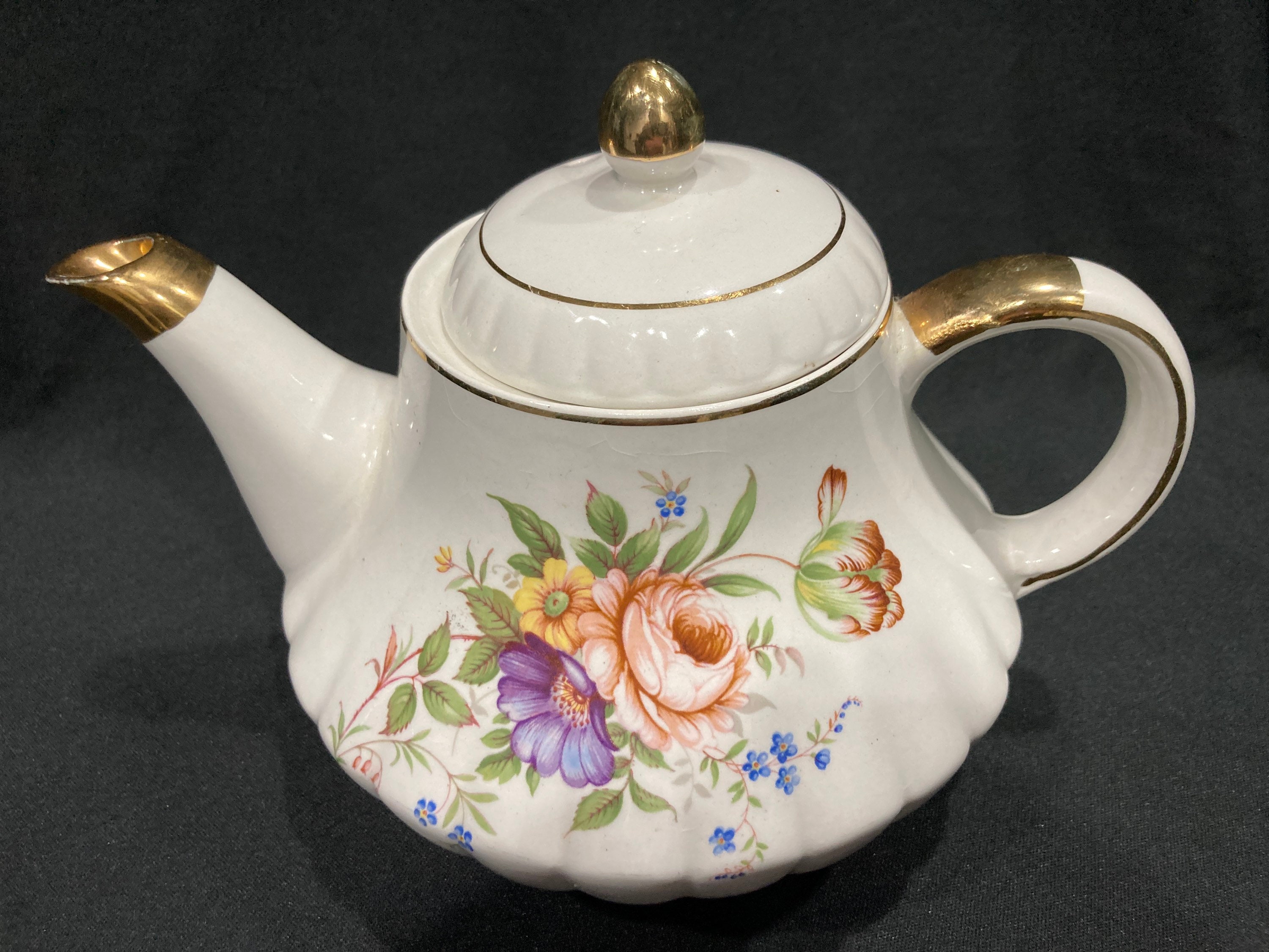 Ellgreave Staffordshire Heatmaster Teapot 2520M Peonies Etsy