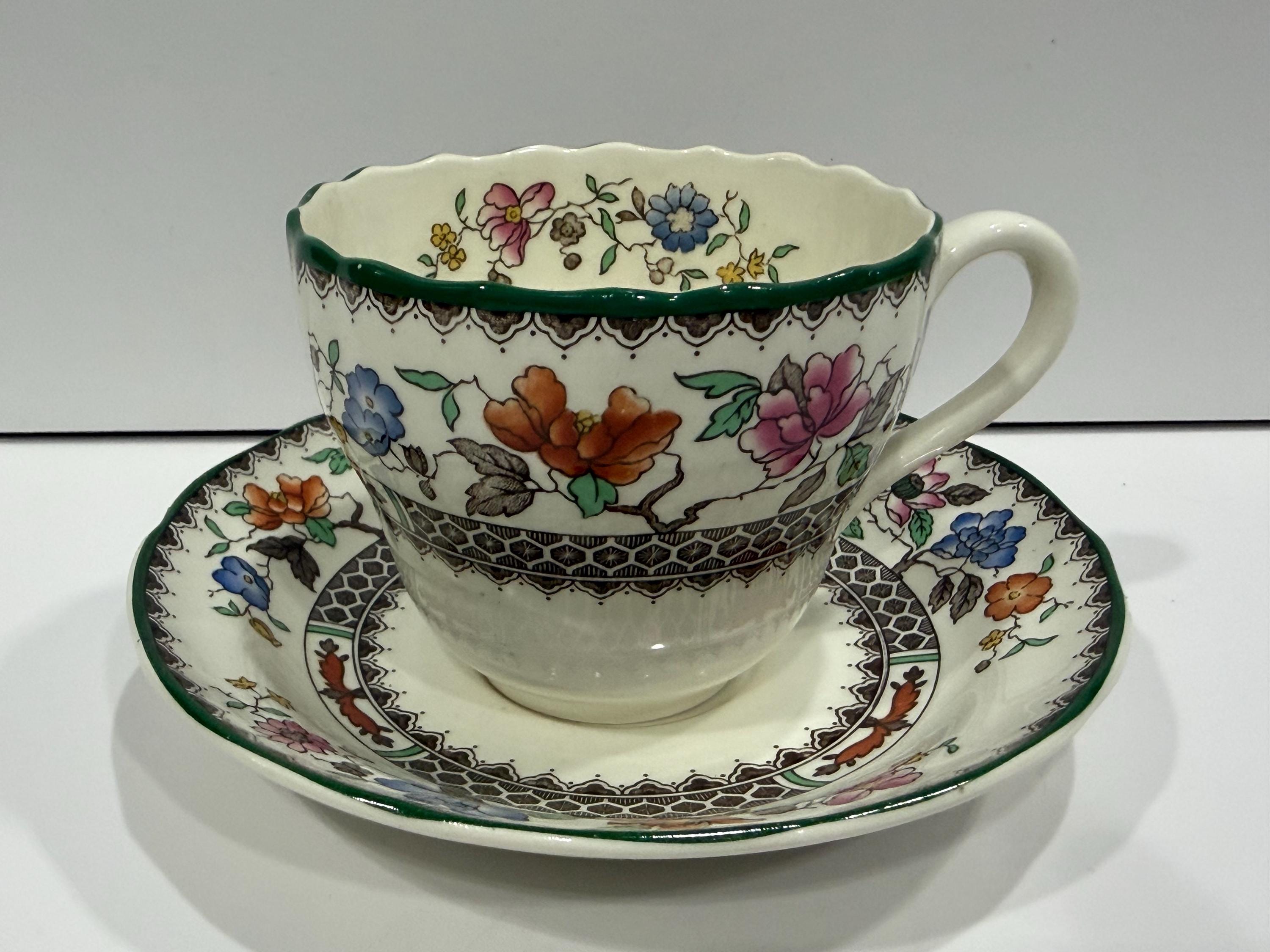 Spode, Chinese Rose Teacup and Saucer ,floral Cup and Saucer, - Etsy