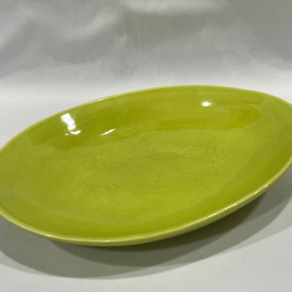 Vance Kitira Chartreause Boat Shaped Serving Bowl, Green Oval Serving Bowl