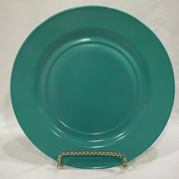 Hazel Atlas Ovide Platonite Teal Art Deco Style Dinner Plate