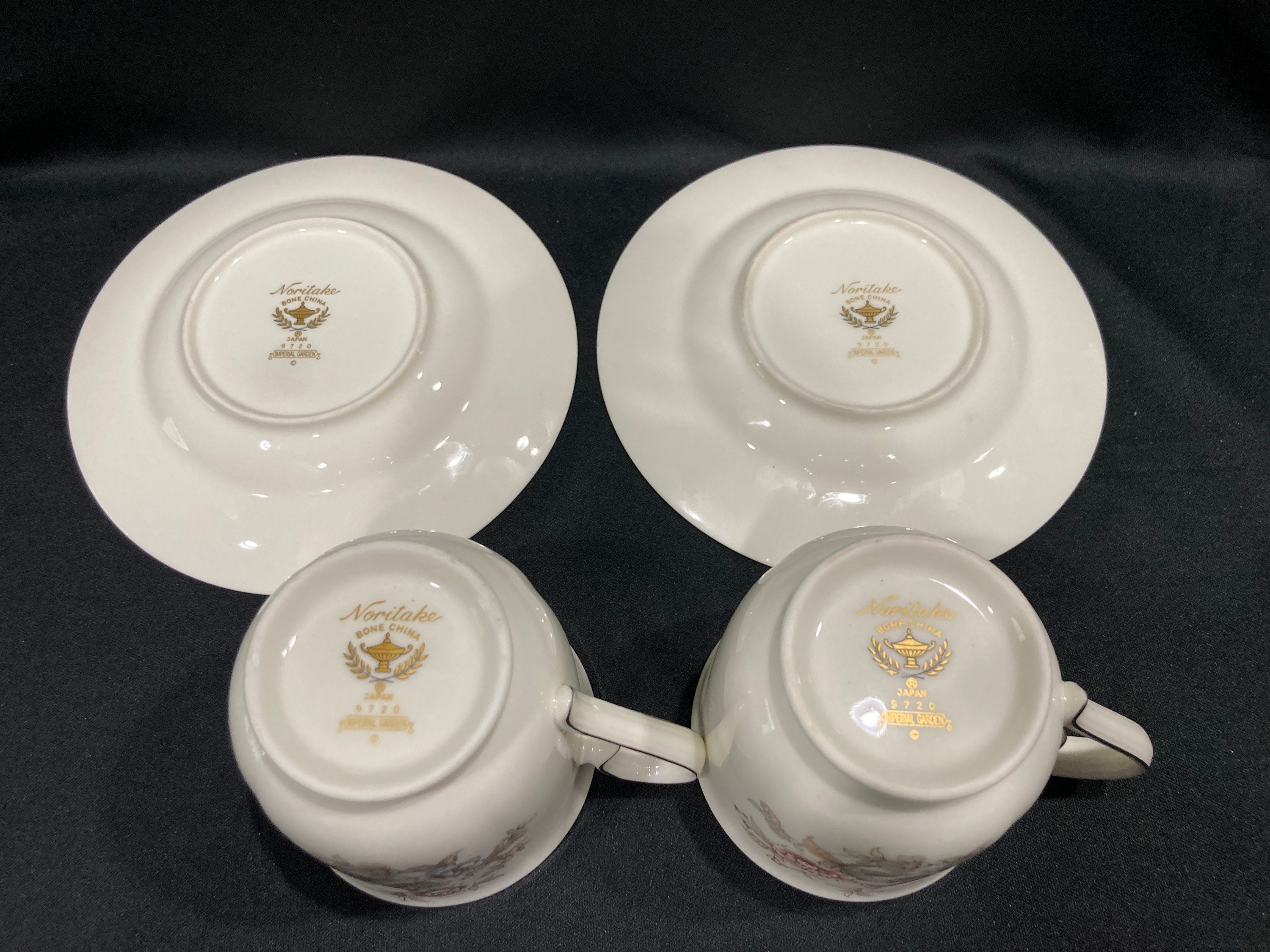 Noritake Bone China, 9720, Imperial Garden, Cups and Saucers - Set 