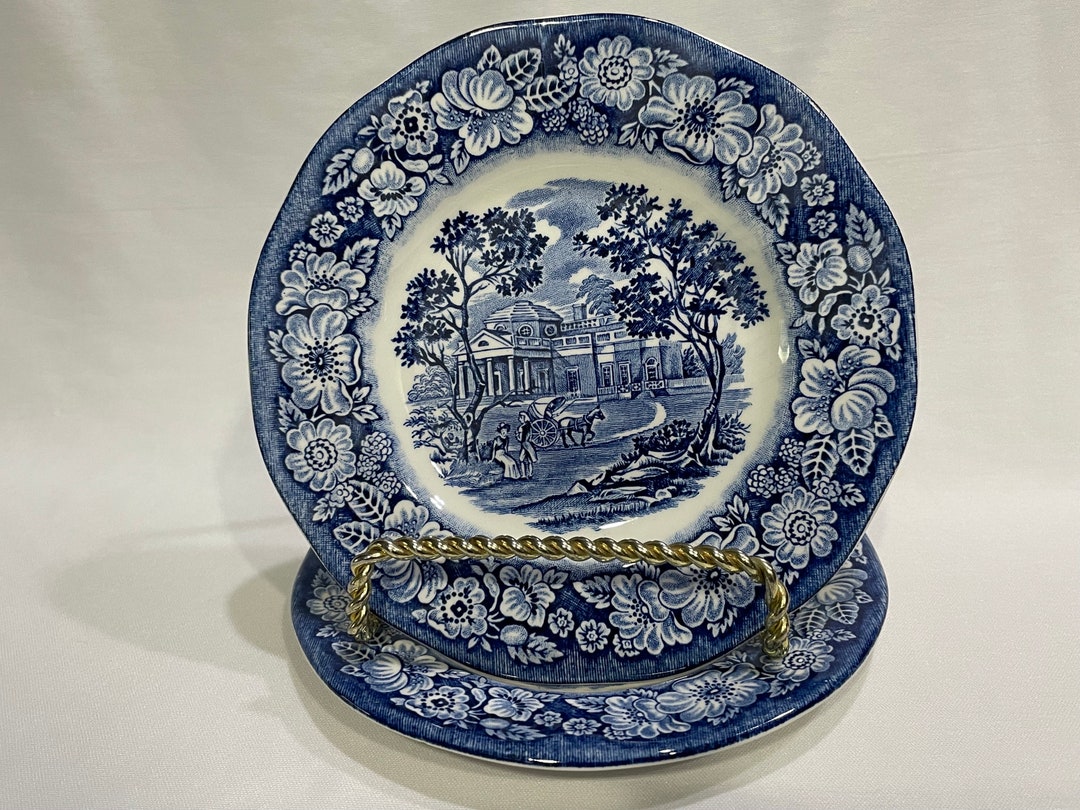 Liberty Blue, Monticello Bread and Butter Plate, Made in England, Blue