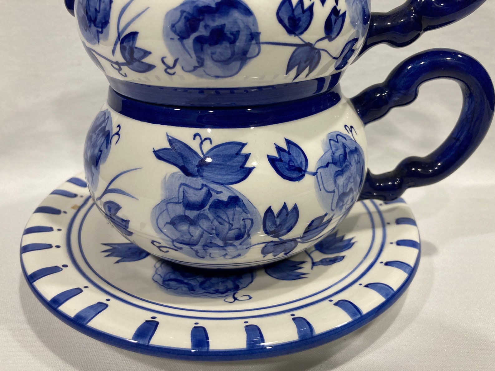 Blue Rhapsody Individual Teapot Nesting Cup and Underplate Etsy