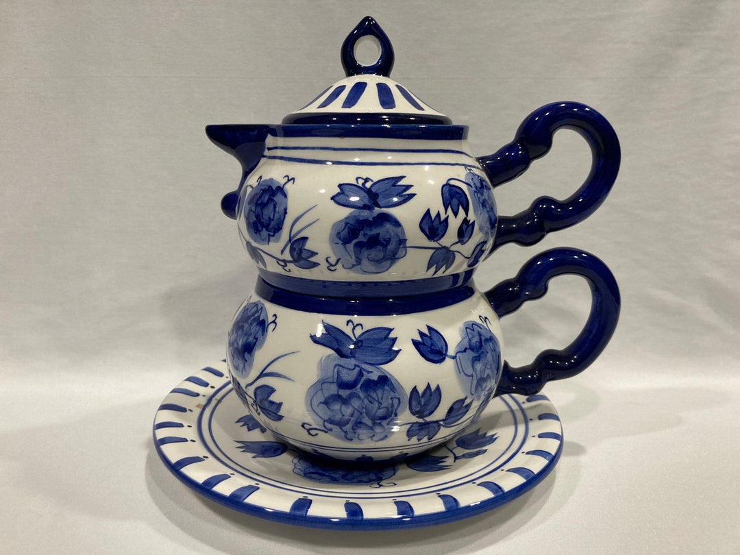 Blue Rhapsody Individual Teapot Nesting Cup and Underplate Etsy